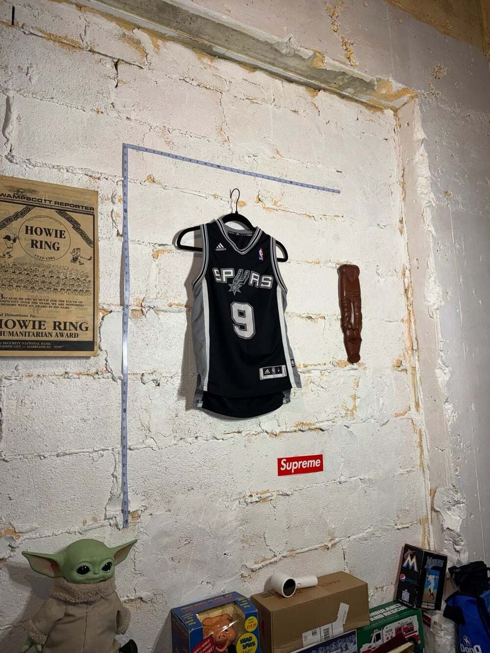 Adidas NBA San Antonio Spurs Tony Parker #9 Youth Medium Jersey Black - Picture 4 of 15